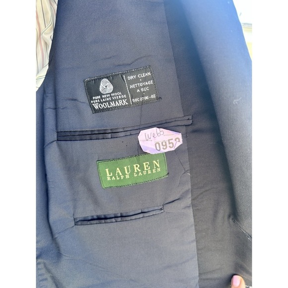 RALPH Lauren Blazer Jacket Men's Navy Woolmark sz aprox 40 made in Canada - Picture 2 of 11